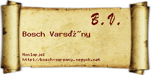 Bosch Varsány névjegykártya
